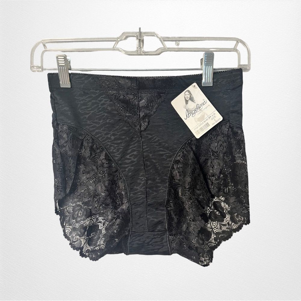 New with Tags Angelina Black Briefs with Lace Trim Size Large